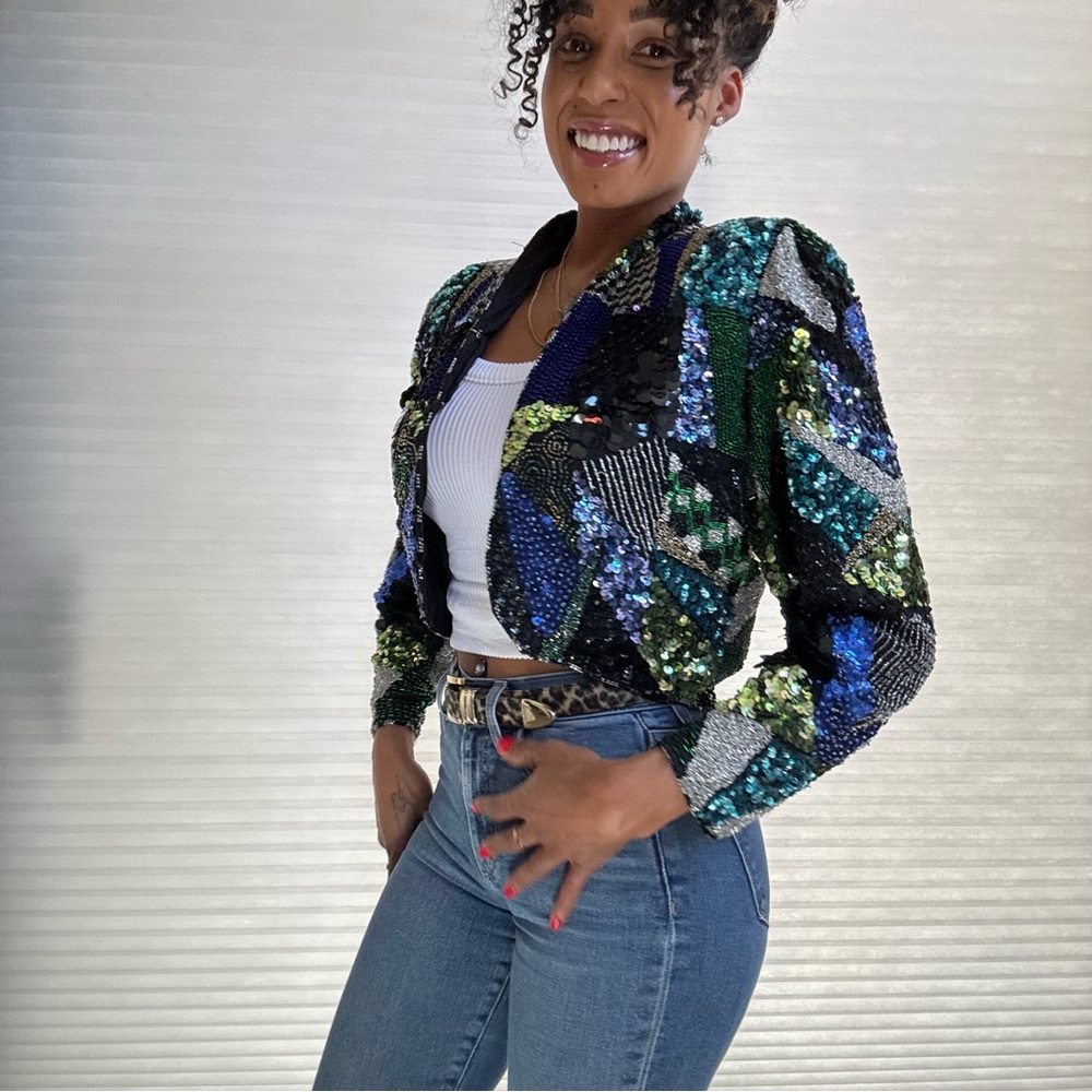 Scala Vintage Sequin Statement Jacket - Picture 7 of 16